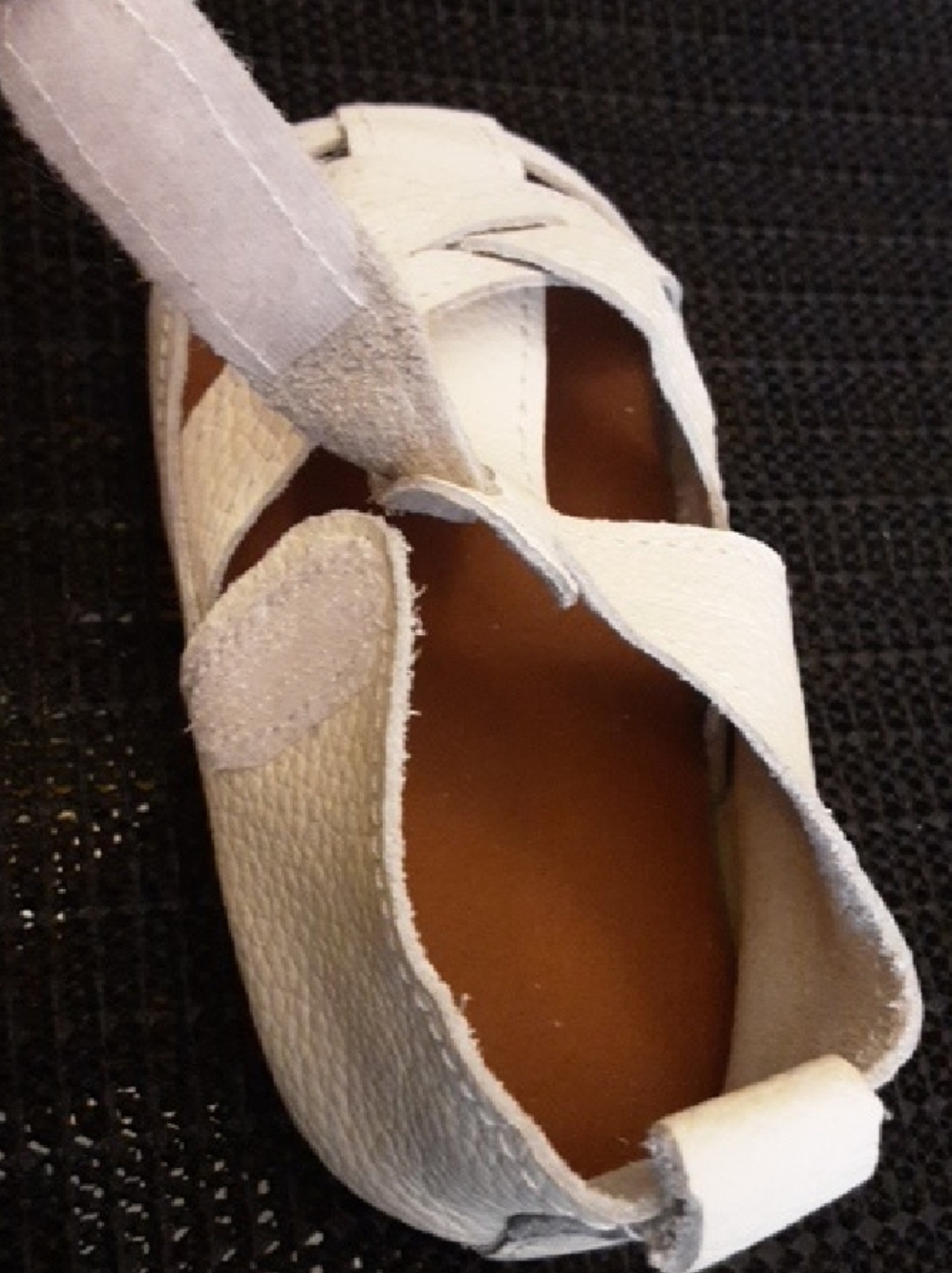 Baby Crisscross Leather Walker Sandals in White - Picture 4 of 6